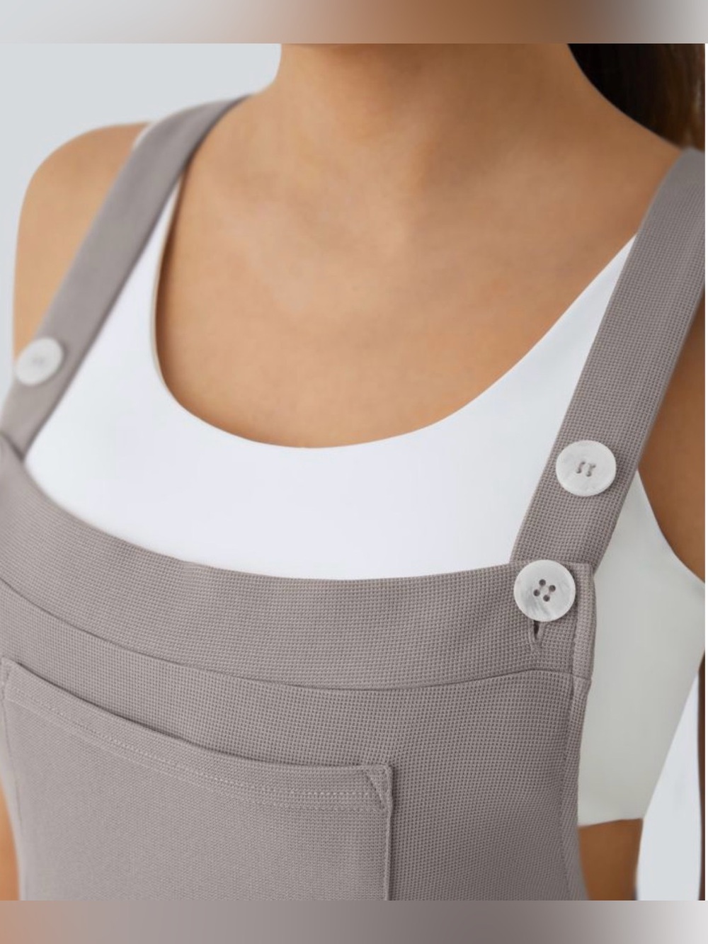 NEW! Halara Pockets Waffle Casual Jogger Overalls in Mink Ash Size S - Picture 4 of 14